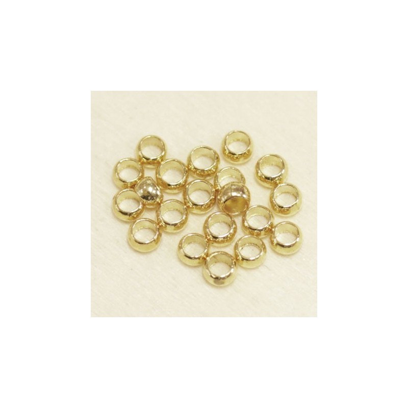 Perles à écraser 3mm  - Doré - Lot de 20