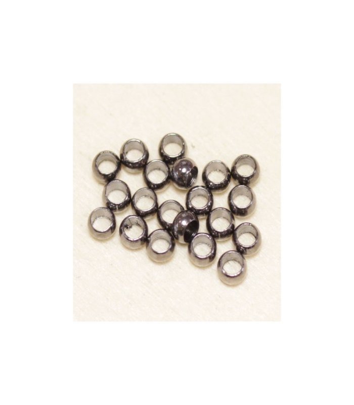 Perles à écraser 3mm  - Hématite - Lot de 20