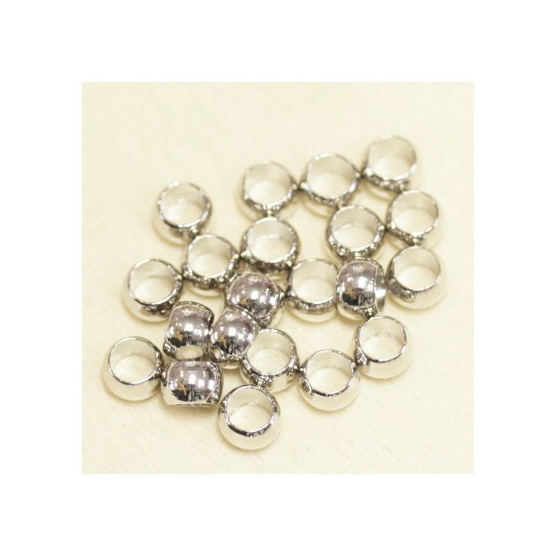 Perles à écraser 4mm  - Argenté Foncé - Lot de 20