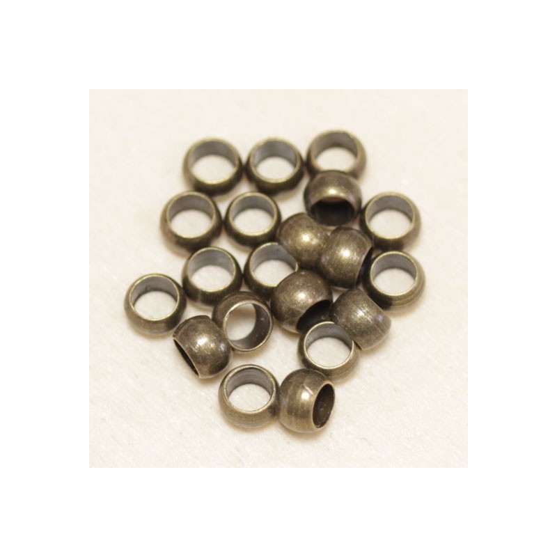 Perles à écraser 4mm  - Bronze - Lot de 20