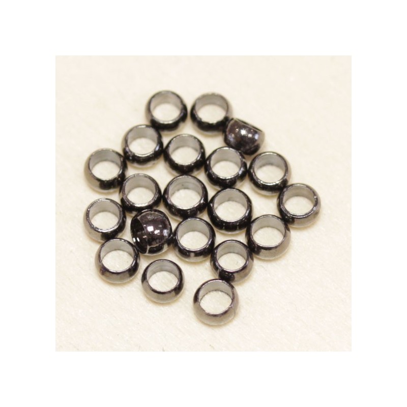 Perles à écraser 4mm  - Hématite - Lot de 20