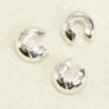 Cache-Perles à écraser  4mm  - Argenté - Lot de 10