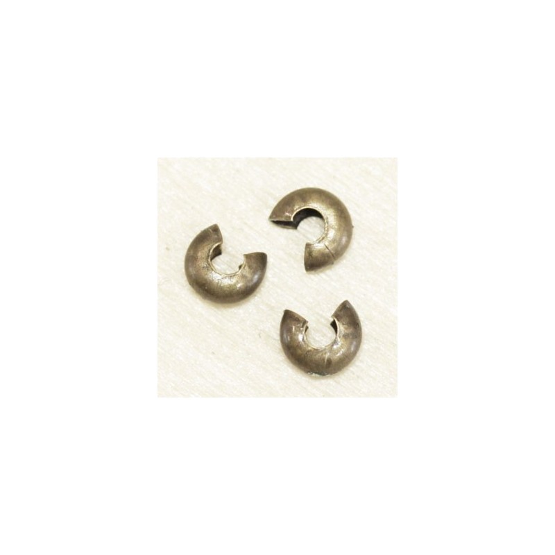 Cache-Perles à écraser 4mm  - Bronze - Lot de 10