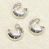 Cache-Perles à écraser 6mm  - Argenté - Lot de 10