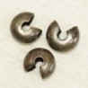 Cache-Perles à écraser 6mm  - Bronze - Lot de 10