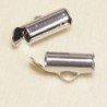 Embouts tubes pour Tissage 9mm - Argenté Foncé - La Paire