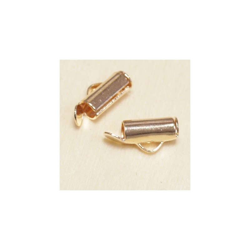 Embouts tubes pour Tissage 9mm - Gold Rose - La Paire