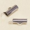 Embouts tubes pour Tissage 13,5mm - Argenté Foncé - La Paire