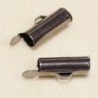 Embouts tubes pour Tissage 13,5mm - Hématite - La Paire