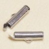 Embouts tubes pour Tissage 15mm - Argenté Foncé - La Paire