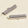 Embouts tubes pour Tissage 20mm - Argenté Foncé - La Paire