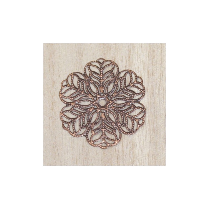 Filigré - Estampe - Fleur - 29mm - Cuivré