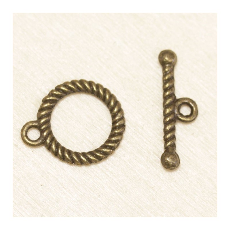 Fermoir Toggle T rond  15mm - Bronze