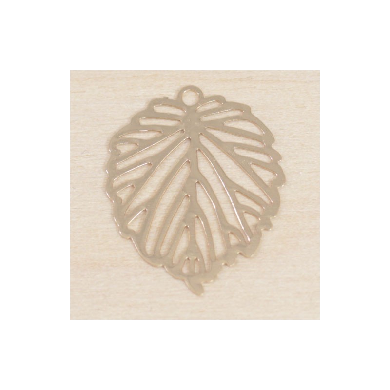 Breloque Laser Cut - Feuille - 22x18mm - Gold rose