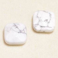 Perle en pierre naturelle ou Gemme - Carré 11*11mm - Howlite