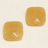 Perle en pierre naturelle ou Gemme - Carré 11*11mm - Jade Teintée Jaune