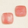 Perle en pierre naturelle ou Gemme - Carré 11*11mm - Quartz Fraise