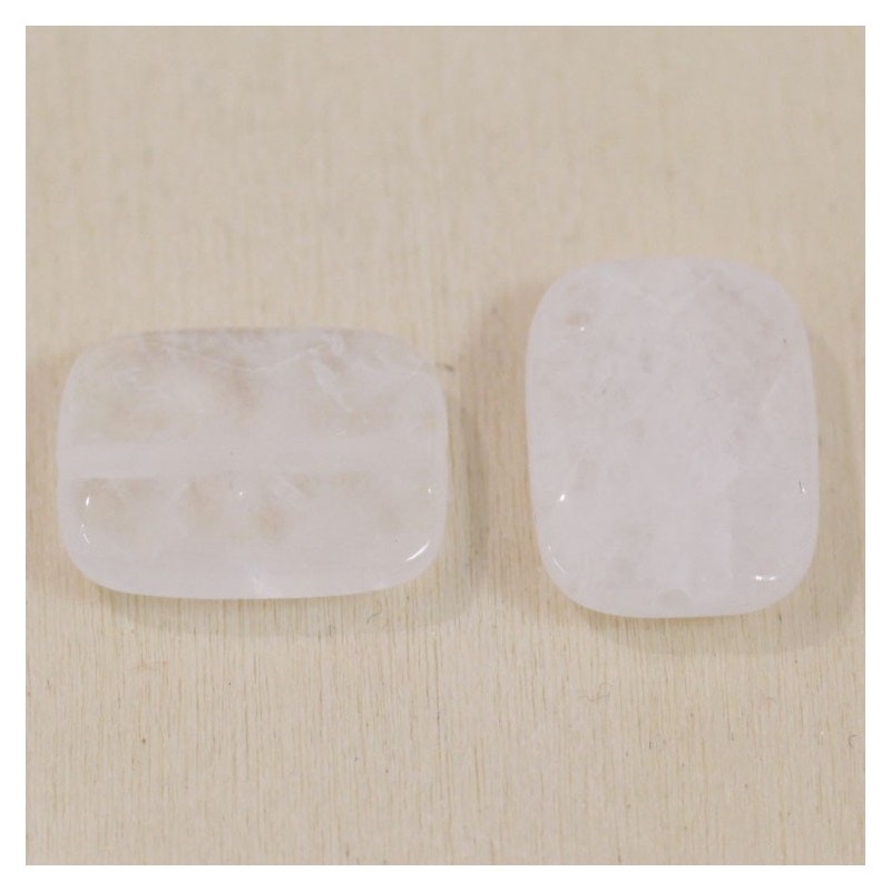 Perle en pierre naturelle ou Gemme - Rectangle 18*12mm - Cristal de Roche