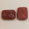 Perle Goldstone - Rectangle 18*12mm - Pierre en Verre et Cristaux de cuivre