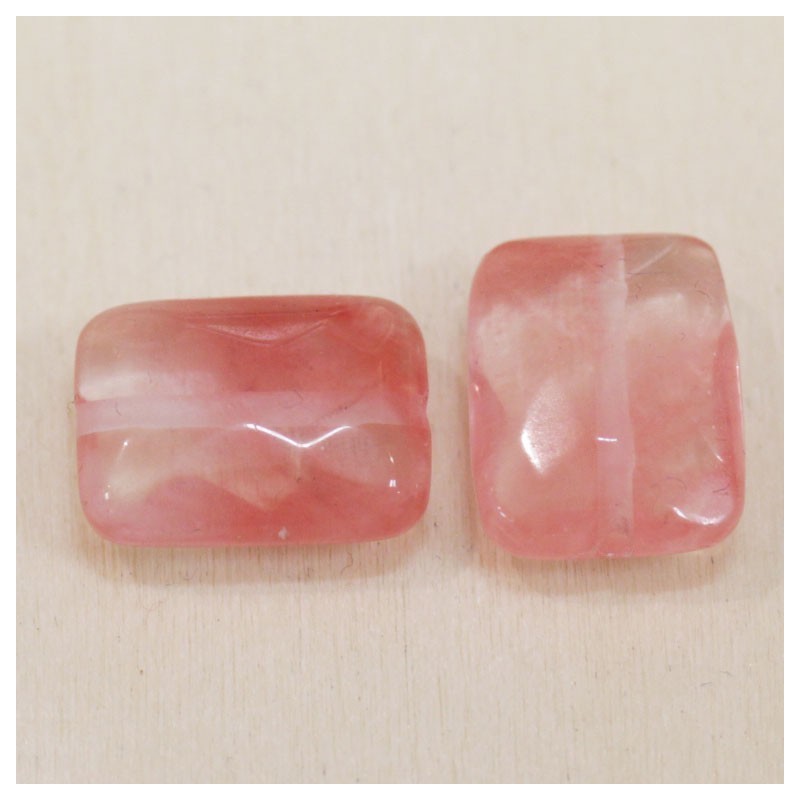 Perle en pierre naturelle ou Gemme - Rectangle 18*12mm - Quartz Fraise