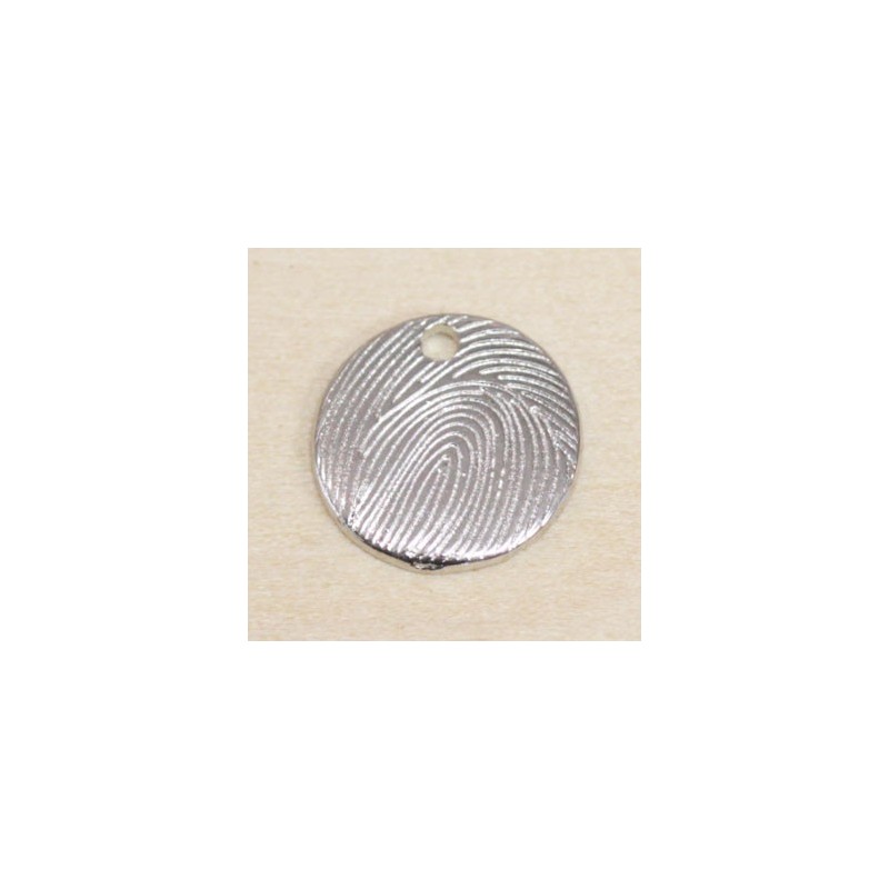 Sequin en métal - Rond - 12mm - Argenté empreinte
