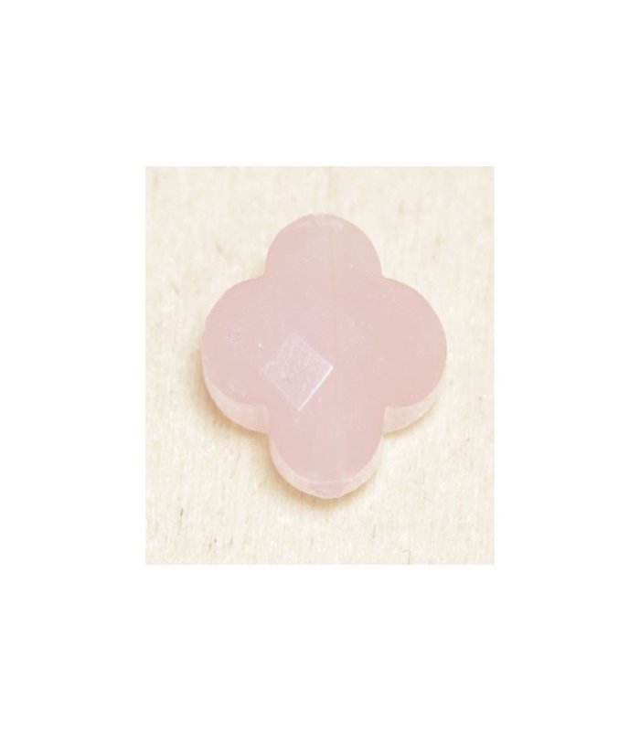 Perle en pierre naturelle ou Gemme - Trèfle 13*13mm - Quartz Rose