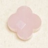 Perle en pierre naturelle ou Gemme - Trèfle 13*13mm - Quartz Rose