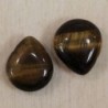 Perle en pierre naturelle ou Gemme - Goutte 12*12mm - Oeil du Tigre