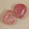Perle en pierre naturelle ou Gemme - Goutte 12*12mm - Quartz Fraise