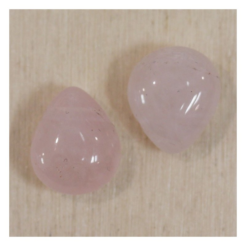 Perle en pierre naturelle ou Gemme - Goutte 12*12mm - Quartz Rose