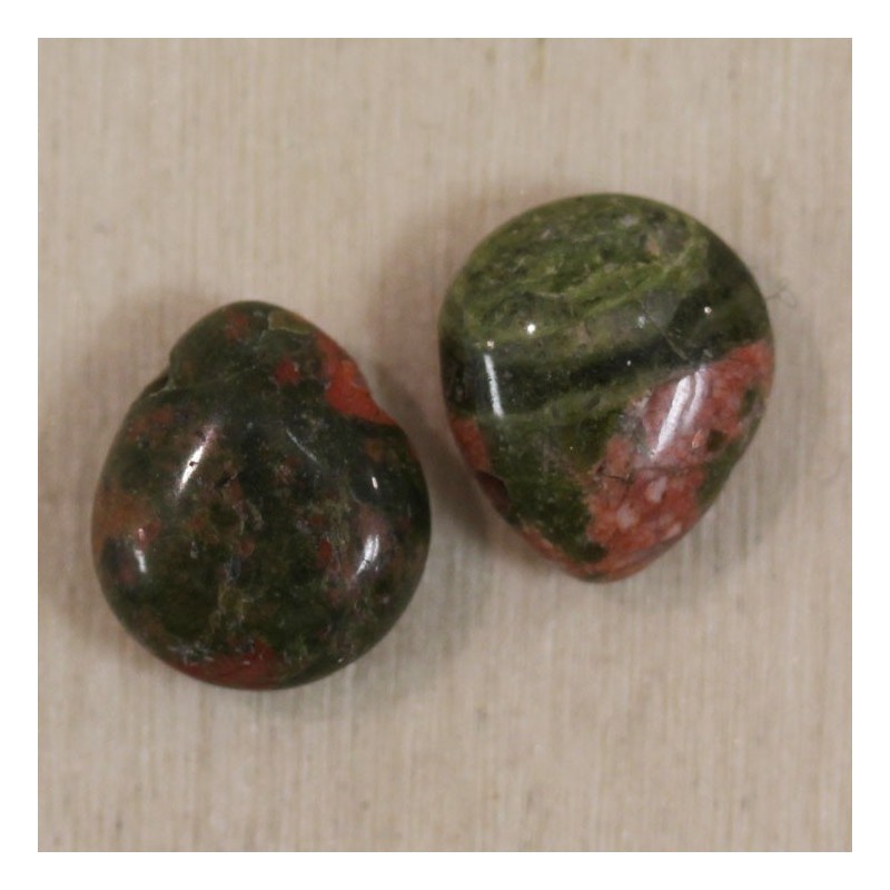 Perle en pierre naturelle ou Gemme - Goutte 12*12mm - Unakite