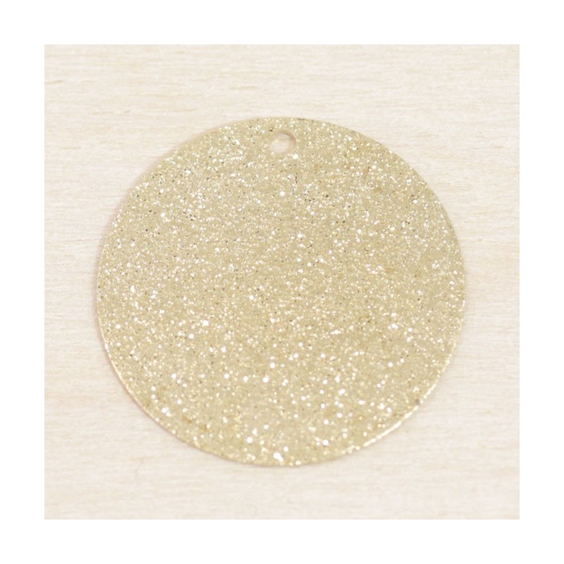 Sequin en métal - Rond - 25mm - Doré pailleté