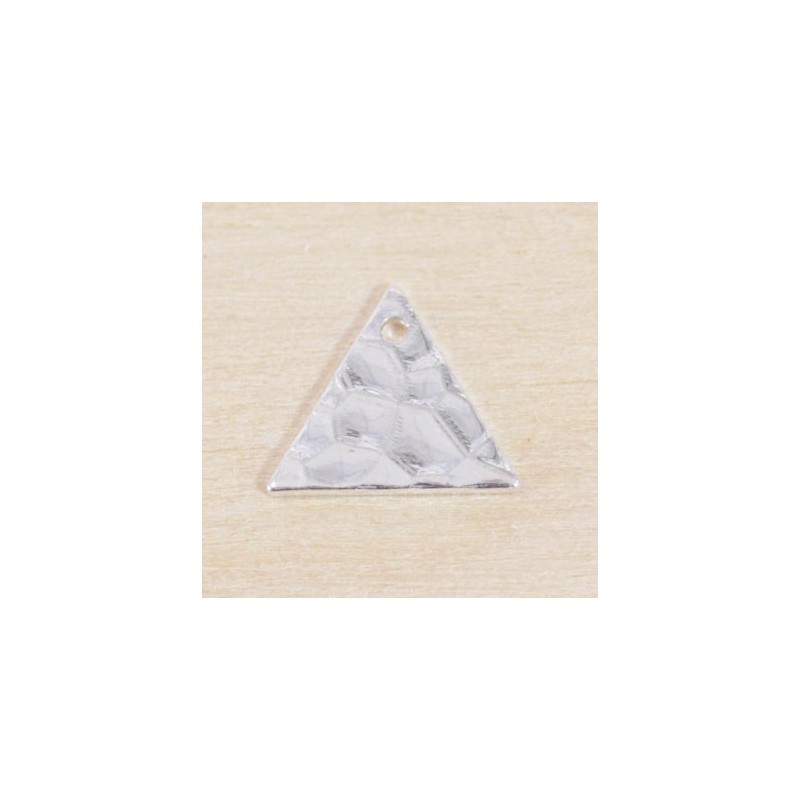 Sequin en métal - Triangle - 12mm - Argenté alvéolé