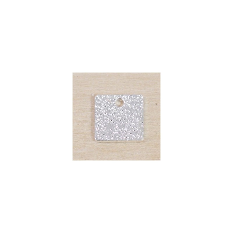 Sequin en métal - Carré - 8mm - Argenté pailleté