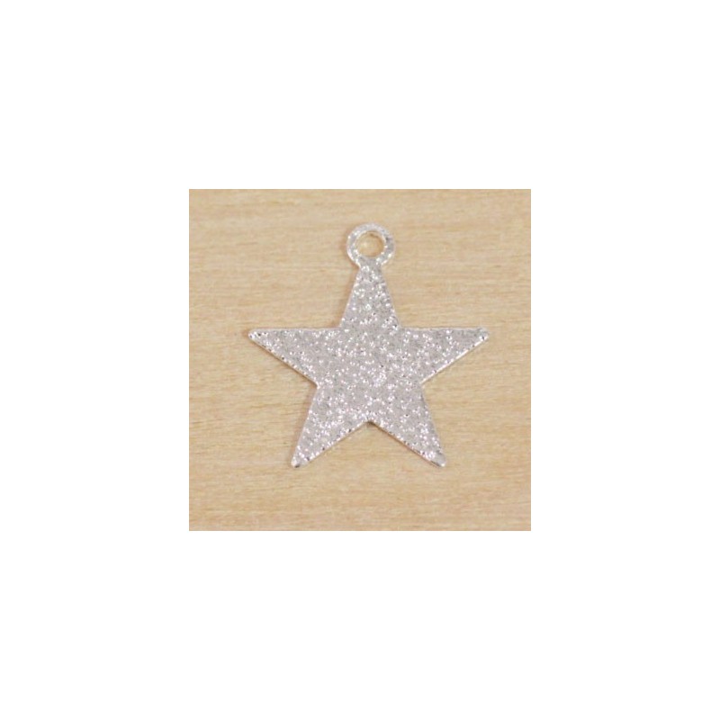Sequin en métal - Etoile - 13x15mm - Argenté pailleté