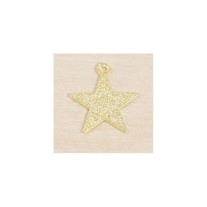 Sequin en métal - Etoile - 13x15mm - Doré pailleté