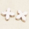 Perle en pierre naturelle ou Gemme - Howlite - Croix - 14*14mm