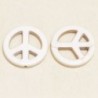 Perle en pierre naturelle ou Gemme - Howlite - Peace and Love - 25mm