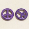 Perle en pierre naturelle ou Gemme - Howlite teintée Violet - Peace and Love - 15mm