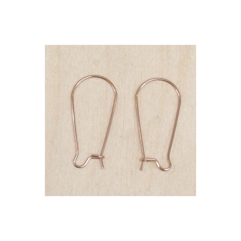 Boucles d'oreilles - Grandes dormeuses - Acier inoxydable - 25mm - Gold rose