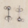 Boucles d'oreilles - Puces - Acier inoxydable - 4mm - Argenté foncé