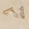 Boucles d'oreilles - Puces décoratives - Rectangle - Acier inoxydable - 10x2mm - Doré