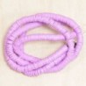 Perles Heishi 4mm de diamètre en pâte polymère - Au fil - Violet Parme