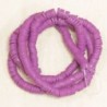 Perles Heishi 4mm de diamètre en pâte polymère - Au fil - Violet Rose