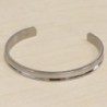 Bracelet jonc incurvé - Acier inoxydable - 7mm - Argenté foncé