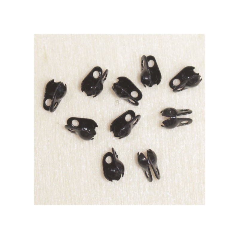 Embouts pour chaîne boule - 1,5mm - Noir - Lot de 10