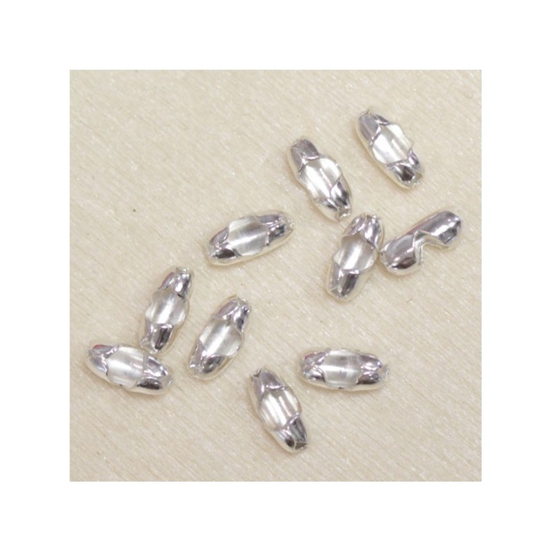 Fermoirs pour chaîne boule - 1,5mm - Argenté - Lot de 10