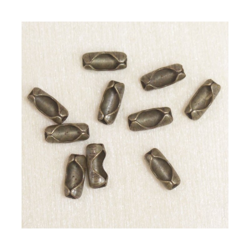 Fermoirs pour chaîne boule - 1,5mm - Bronze - Lot de 10