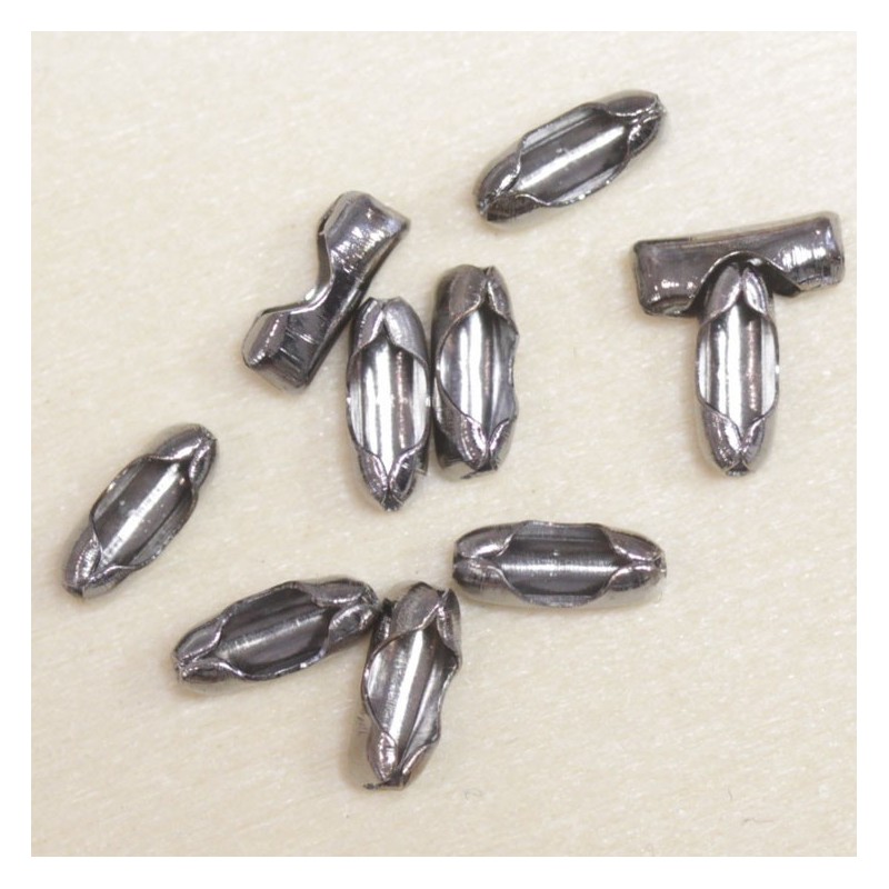 Fermoirs pour chaîne boule - 2mm - Hématite - Lot de 10