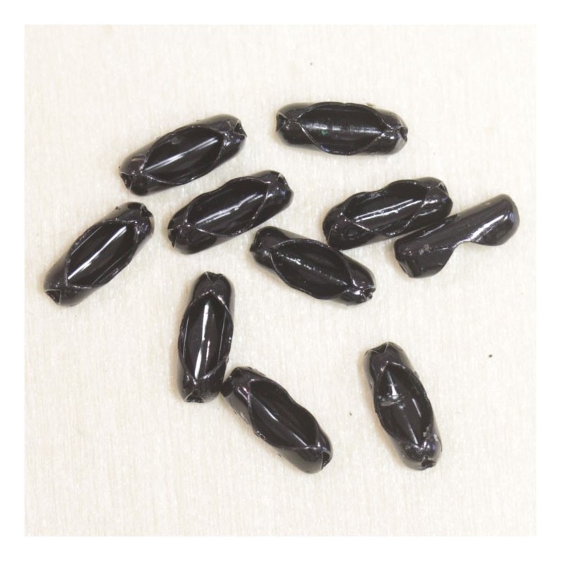 Fermoirs pour chaîne boule - 2mm - Noir - Lot de 10